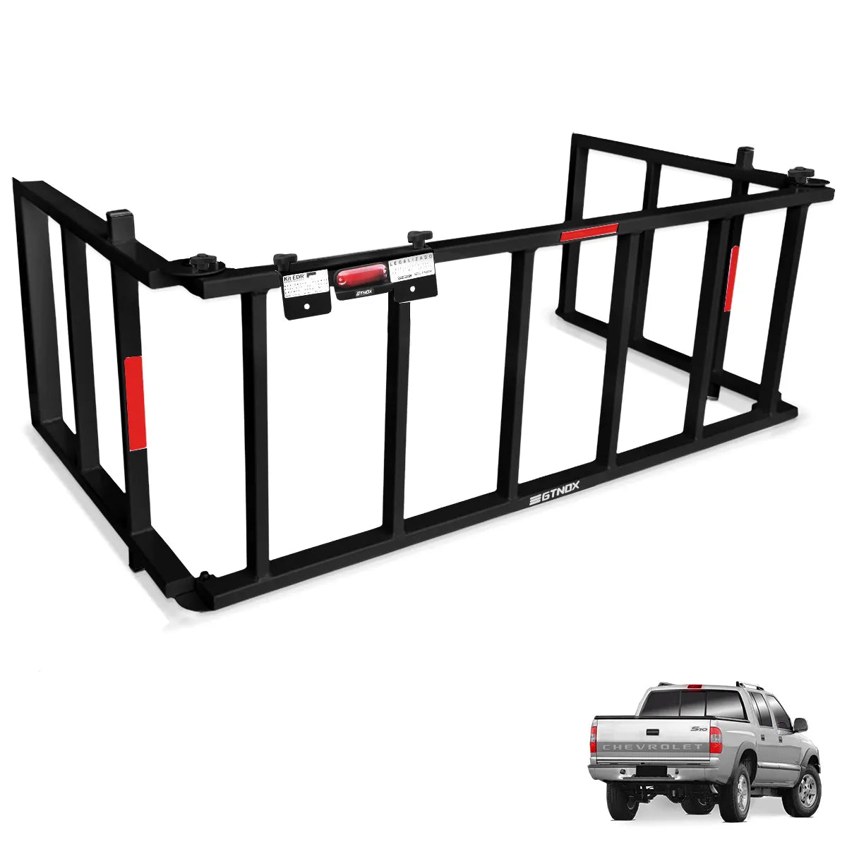 Extensor De Caçamba S10 CD 2001 A 2011 Rampa Preto Reforçado 350kg